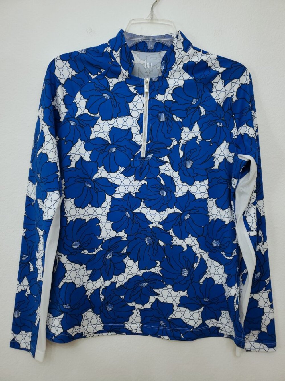 Tail Activewear Floral Long Sleeve 1/4 Zip Tennis Pickleball Golf Top Medium